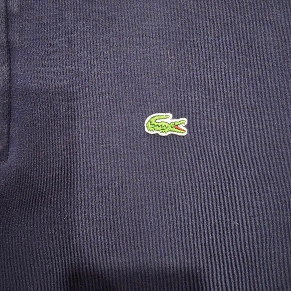 Lacoste Mens Navy Blue 1/4 Zip Cotton Pullover Sweater Size 9 3XL SH1111-51 - Picture 2 of 8
